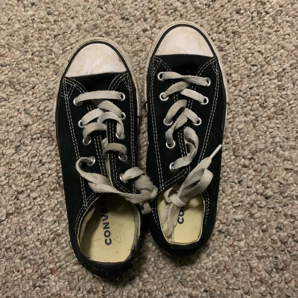 Black canvas converse sneakers size 1